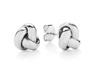 9ct White Gold Love Knot Stud Earrings