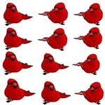 Marooma Artificial Red Cardinal Birds with Metal Clip, 12PCS Simulation Feather Foam Birds Red Cardinals Birds Clip On Christmas Tree Ornaments for Xmas Home Decor