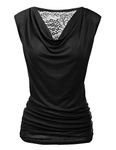 Zeagoo Tank Top for Women Trendy Going Out Tops Sleeveless Shirts Ruched Business Casual Basic Tunic Tops, Black, X-Small