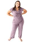 Kindred Bravely Davy Ultra Soft Maternity & Nursing Pajamas Sleepwear Set, Dusty Mauve, XL Plus