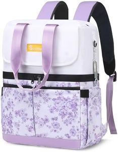Scothen Backpack Cooler with Double Decker & 12 Ice Packs- Keeps 36 Cans Cold for Up to 8 Hours- Waterproof & Leak Proof Insulated Cooler Backpack- Stylish Cooler Bookbag for Women Travel Work Beach