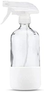 Just Like Joan Glass Spray Bottles for Cleaning Solutions - Empty Spray Bottles with Silicone Sleeve - Essential Oils, Plants, Bleach - Refillable 16 oz Food Safe (Pure White)