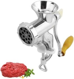 Manual Meat Grinder, Hand Crank Meat Grinder, Stainless Steel Hand Cranked Sausage Maker with Tabletop Clamp and 1 Sausage Mouth for Sausage Stuffer