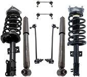 TRQ Front and Rear Suspension Kit Complete Strut & Coil Spring Assembly Shock Absorber Sway Bar Stabilizer Link Compatible with 2003-2014 Volvo XC90