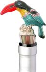 Hand Painted Toucan Wine Bottle Stopper - TenTen Labs Wine Stopper and Re-corker - Alcohol Stopper and Wine Saver - Gift Box Included