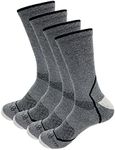 Chill Boys Viscose from Bamboo Terry Crew Socks - Two Pairs, Soft Moisture Wicking Cushioned Men's Hiking Socks - Grey