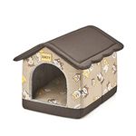 Jiupety Dog House Indoor, S Size Indoor Dog House for Small Dogs and Cats, Warm Cave Sleeping Nest Bed for Cats and Dogs, Brown