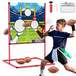 HYES Football Toss Game with 4 Inflatable Footballs, Throwing Target Game, Football Target Practice for Kids, Indoor Outdoor Backyard Yard Football Sports Toys Gifts for Boys Girls