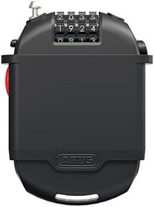 ABUS Special Lock Combiflex 2503/120 + Bracket UCH 2503 - Suitable as Luggage Lock, ski Lock, Helmet Lock - 120 cm Steel Cable - with Combination Code - Black