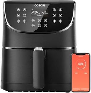 COSORI 5.5L Smart Air Fryer Oven, 200 Recipes(Cookbook & Online), APP Control, Square & Removable Basket, 13 Cooking Functions, Roast, Bake, Reheat, Dishwasher Safe, Black