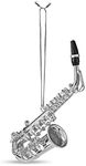 Broadway Gifts 5" Silver Brass Saxophone Ornament Decoration