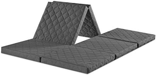 sleepling 196534 Twin Doppel Klappmatratze | Gästematratze | faltbar zum Sitzhocker | mit Husse | Made in EU | Ökotex 100 | waschbarer Bezug | 195 x 140 x 8 cm, grau