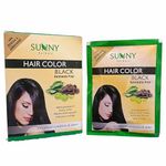 Sunny Hair Colour Black, 20gm (Pack of 12) Ammonia Free with Arnica and Jaborandi