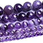 Natural Round Amethyst Agate Loose Stone Beads Bulk For Jewelry Making 4MM, 6MM, 8MM, 10MM,12MM (12MM)