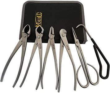 vouiu 6-Piece Bonsai Tool Set,Concave Cutter,Knob Cutter,Jin Pliers,Wire Cutter,Bonsai Scissors, Bonsai Root Hook