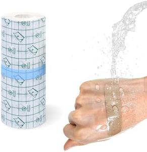Jooheli Benda Trasparente Impermeabile, 20cm x 10m Cerotti Impermeabili, Pellicola Per Tatuaggi, Pellicola Protettiva Traspirante, Nastro Adesivo Elastico per Protezione, Anti-allergico