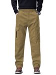 TAGDO Men Cargo || Relaxed Fit Cargo Pant || Men's Classic Cargo Pant (RF-Cargo-2002-Gold-34)