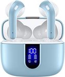 TAGRY Bluetooth Headphones True Wireless Earbuds 60H Playback LED Power Display Earphones with Wireless Charging Case IPX5 Waterproof in-Ear Ear buds with Mic for TV Smart Phone Laptop Computer Sports