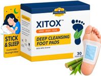 Simple Promise Xitox Foot Pads, Herbal Foot Patches for Nighttime Routine, Rejuvenates Your Body for Restful Sleep, Contains Bamboo Vinegar & Tourmaline, Easy Adhesive Application, 30 Count