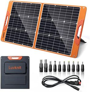 100 Watt Portable Solar Panel for Power Station, Foldable 100W Solar Panel for Camping Hiking Off-Grid Living, Monocrystalline Folding Panel Solar with 5V USB 18V DC Output(Black)