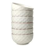 SEPARATE WAY Ceramic Soup Bowls, Cereal Bowl, Dishwasher & Microwave Safe/Serving Bowls For Kitchen (6 White Diamond), 2 Liters