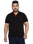 AMERICAN CREW Men's Polo Collar Black Regular Fit T-Shirt - 5Xl (Ac3021-5Xl)