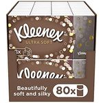 Kleenex Ultra Soft Facial Tissues in Handy Pocket Packs - 80 Travel Pocket Packs - Our Softest Tissue - Supremely Soft and Silky Tissues Designed with Luxury in Mind