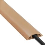 Floor Cord Cover 4ft, Cord Hider Floor Brown, Floor Cable Management Prevent Cable Trips, Floor Cable Cover Wire Covers for Electric Power Extension Cords, Cord Protector Cord Cavity W0.47 x H0.28