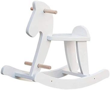 Labebe Child Rocking Horse, Wooden Rocking Horse Toy, White Rocking Horse for Kid 1-3 Years, Vintage Rocking Horse Set/Kid Rocking Horse Chair/Outdoor Rocking Horse/Rocker/Animal Ride/Rocking Toy