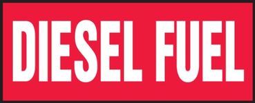 Accuform Signs LCHL503 Safety Label, Legend"Diesel Fuel", 2" Length x 5" Width x 0.006" Thickness, Adhesive Dura-Vinyl, White on Red