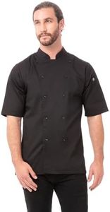 Chef Works Men's Avignon Bistro Chef Coat, Black, X-Large