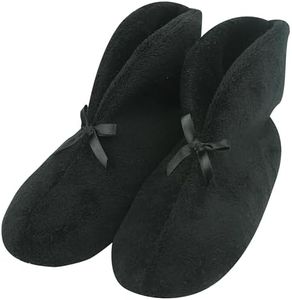 Forfoot Slipper Boots, Winter Bootie Slippers for Women Extreme Cold Light Coral Plush Indoor House Bedroom Slippers Fuzzy Black Home Office Shoes US 9.5