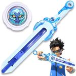 INFINITY NADO Bey Battling Blade Toys, Mini Nado Sword, Spinning Top and Sword Launcher Battle Set Toys for Kids Ages 5-7 8-12, Bey Mini Battle Blade Brust Sword Toys for Boys, Blue