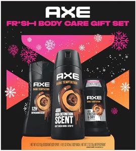 AXE Gift Set for Men, Dark Temptation Fresh Body Care Set – AXE Body Wash, AXE Body Spray + AXE Antiperspirant, 48H Odor & Sweat Protection, Dark Chocolate Scent (3 Piece Set)