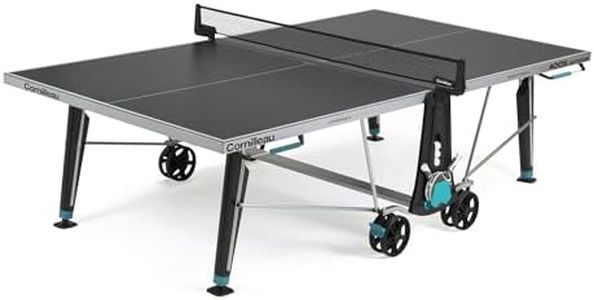 Cornilleau 400X - Outdoor Tischtennisplatte - Klappbar - Wetterfest - Robust - Rollbar - 10 Jahre Garantie - Tischtennistisch für draußen mit 5 mm Melaminharzplatte - TÜV geprüft - Grau