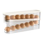 Taoxiwave Egg Dispenser Automatic Rolling Egg Tray Organizer, Space Saving Refrigerator Egg Holder,Egg Dispenser for Refrigerator 12 Eggs Container, Works in The Refrigerator, Kitchen