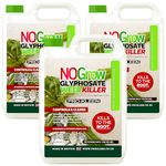 Pro-Kleen NOGROW WeedKiller 3 x 4 Litre Deep Root Killing 7.2g/l Glyphosate Weed Killer Ready to Use Formula Supplied with Spray Head & Hose