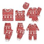 PATPAT Christmas Family Matching Long-sleeve Allover Deer Snowflake Print Red Thickened Polar Fleece Pajamas 2 Piece Sets For Women M