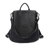 Women Backpack Purse Girls Anti-Theft Rucksack Faux Leather Shoulder Bag for Ladies (Black) …