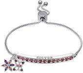 Inspired Voices Sterling Silver Charm Bracelets for Women - Easy Adjustable Bracelets for Teen Girls, Slider Charm Bracelets for Girls, Sterling Silver , Cubic Zirconia