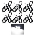 GZ5CG Pure White Rock Lights 6 Pods, 18LEDs 210 Degree Wide Angle IP68 Waterproof Aluminum Housing, Underglow Lights Wheel Well Lights 12v 24V for Car SUV UTV ATV Truck Pickup (6 Pods)