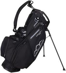 Sun Mountain Men's C130 VLO Lightweight Stand Golf Bag 15-Way Top - 9 Pockets, Single Strap System, Push-Electric-Riding Cart Compatible Compression Base, 2025 Model - Black
