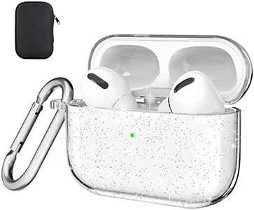 Valkit Compatible AirPods Pro Case, Clear Glitter Cute Bling Air Pod Pro Protective Case Cover with Keychain for Girls Women Men Shockproof Skin Case for Apple AirPods Pro Charging Case - Clear