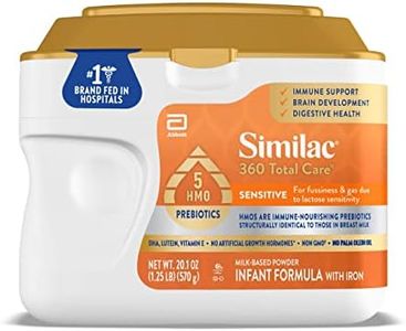 Similac 360 Total Care Sensitive Infant Formula for Fussiness & Gas Due to Lactose Sensitivity, Has 5 HMO Prebiotics, Non-GMO,‡ Baby Formula Powder, 20.1-oz Tub