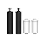 AQUACREST NSF/ANSI 372 Certified Water Filter, Replacement for Berkey® Black Filters (BB9-2®) & Fluoride Filters (PF-2®) Combo Pack and Berkey® Gravity Filter System