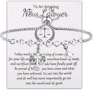 JNIAP Pulsera de abogado, escalas de justicia, joyería para abogado, graduación, derecho, estudiantes, regalos, Medium, Metal