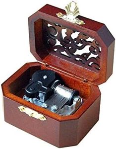 WESTONETEK Vintage Wood Carved Mechanism Musical Box Wind Up Music Box Christmas/Birthday/Valentine's Day, Melody Castle in The Sky