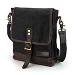 SHANGRI-LA Messenger Bag for Men and Women Waxed Canvas Purse Waterproof Crossbody Shoulder Satchel Bag Sling Pack - Black