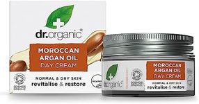 Dr Organic Moroccan Argan Oil Day Cream, Moisturising, Normal & Dry Skin, Mens, Womens, Natural, Vegan, Cruelty-Free, Paraben & SLS-Free, Plastic Free, Organic, 50ml, Packaging may vary