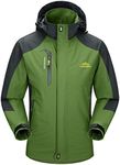 YSENTO Mens Lightweight Waterproof Jacket Windproof Outdoor Camping Hiking Mountain Jacket Coat with Hood(green,XL)